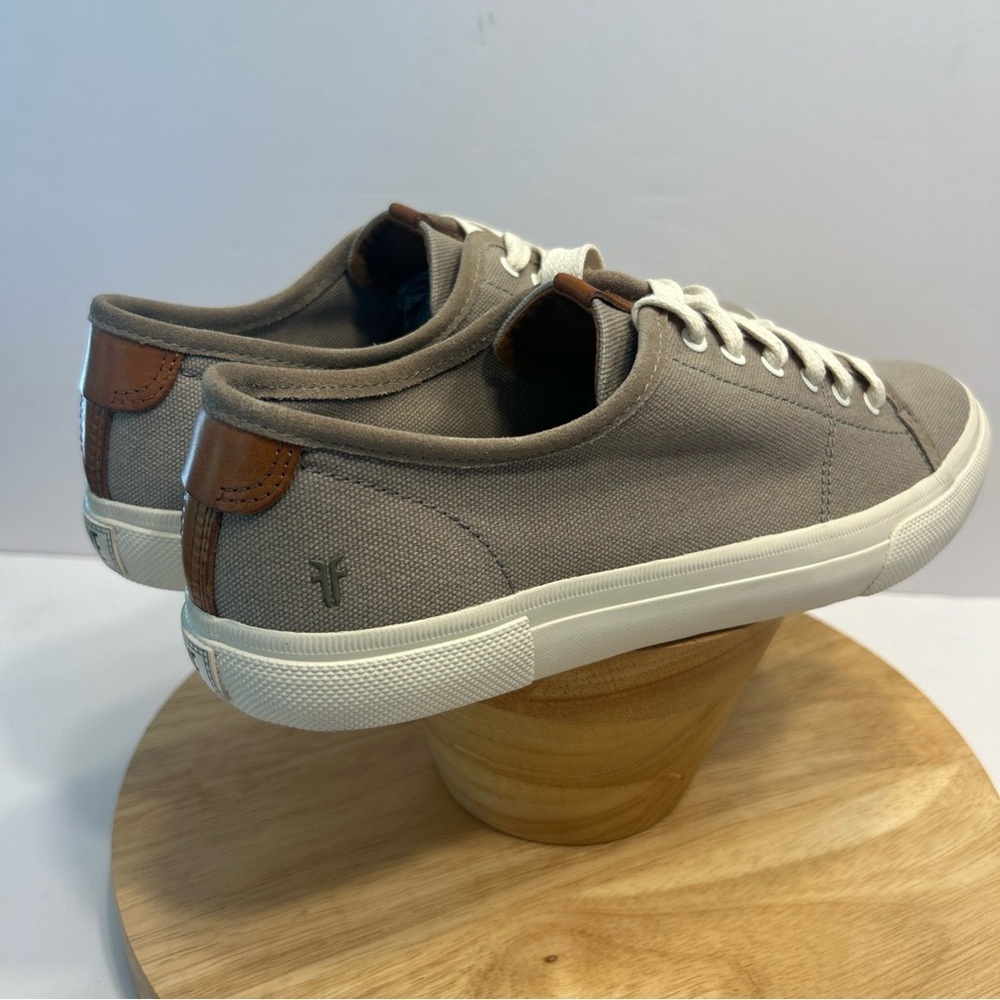 FRYE Men's US 9M Gia Canvas Low Top Sneaker in Grey Lace Up Shoe - Picture 4 of 8